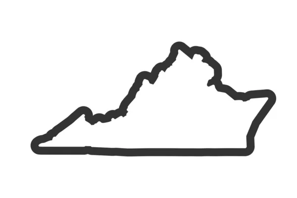 Virginia State Map State Map Virginia Outline Symbol Vector Illustration — Stock vektor