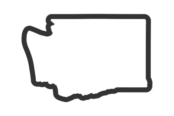 Washingtons Delstatskarta Usa Delstatskarta Washington Skisserar Symbol Vektorillustration — Stock vektor