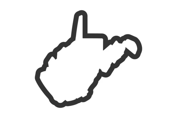 Mapa Del Estado Virginia Occidental Mapa Estatal Estados Unidos Símbolo — Archivo Imágenes Vectoriales