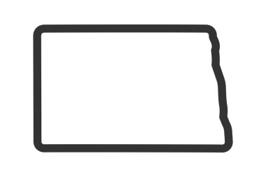 Kuzey Dakota eyalet haritası. ABD eyalet haritası. Kuzey Carolina ana hat sembolü. Vektör illüstrasyonu