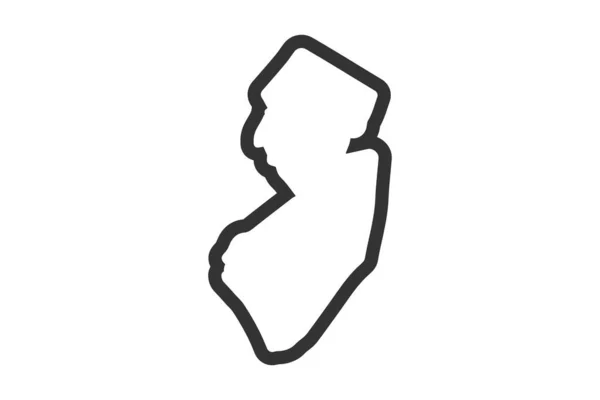 New Jersey Staatskaart Amerikaanse Staatskaart New Jersey Omtrek Symbool Vectorillustratie — Stockvector