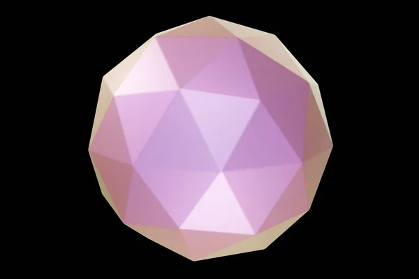 Forme Holographique Sphère Polygonale Couleur Perle Forme Géométrique Géométrique Primitif — Photo