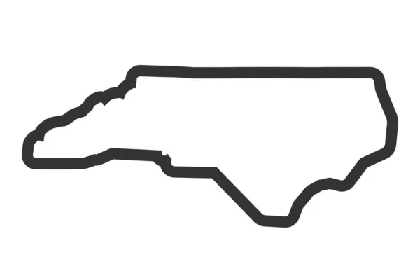 Mapa Státu Severní Karolína Americká Státní Mapa Symbol Severní Karolíny — Stockový vektor