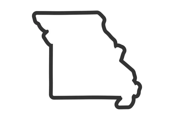 Mapa Del Estado Missouri Mapa Estatal Estados Unidos Misuri Contorno — Vector de stock