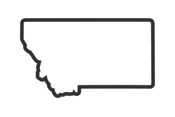 Карта Штату Монтана Державна Карта Сша Монтана Символ Приклад Вектора — стоковий вектор