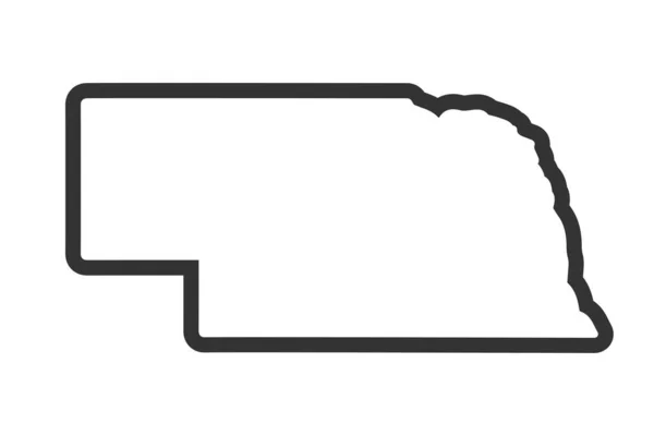 Nebraska Delstatskarta Usa Delstatskarta Nebraska Skisserar Symbolen Vektorillustration — Stock vektor