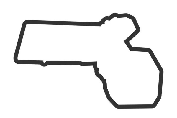 Мапа Штату Массачусетс Державна Карта Сша Массачусетс Окреслює Символ Приклад — стоковий вектор
