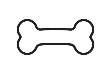 Bone for pet dog. Bone outline icon. Canine food symbol. Vector illustration clipart