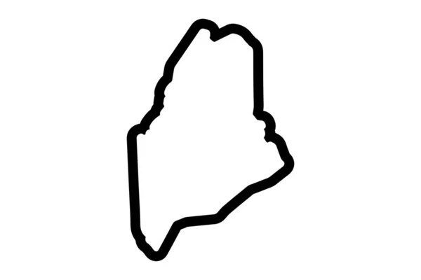 Maine Eyalet Haritası Abd Eyalet Haritası Maine Ana Hat Sembolü — Stok Vektör