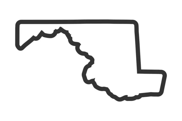 Marylands Delstatskarta Usa Delstatskarta Iowa Skissera Symbol Vektorillustration — Stock vektor