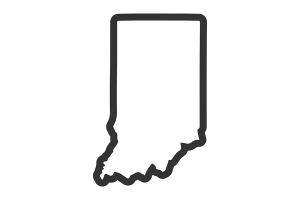 Indiana Delstatskarta Usa Delstatskarta Indiana Skisserar Symbol Vektorillustration — Stock vektor