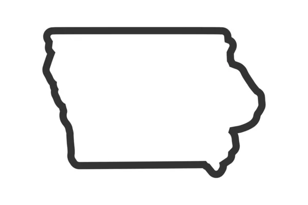 Карта Штату Айова Державна Карта Сша Айова Контур Символів Приклад — стоковий вектор