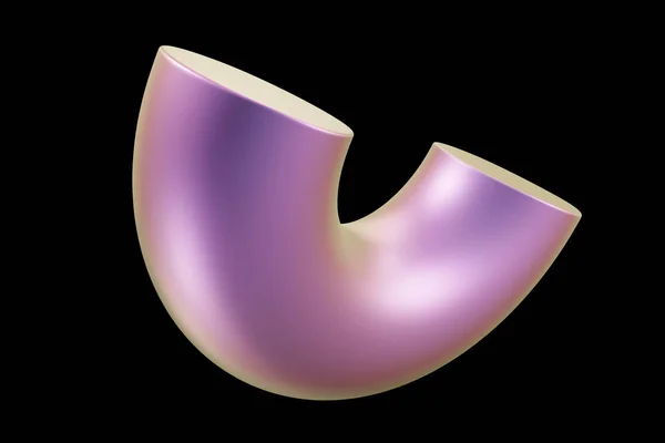 Holographic Shape Pearl Colored Half Torus Geometric Shape Geometric Primitive — Stock Photo, Image