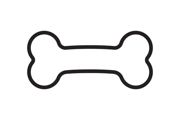 Tulang Untuk Anjing Peliharaan Ikon Garis Besar Tulang Simbol Makanan - Stok Vektor