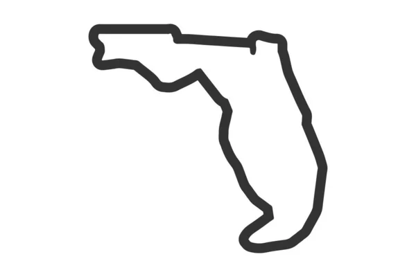 Florida Delstatskarta Usa Delstatskarta Florida Skisserar Symbol Vektorillustration — Stock vektor