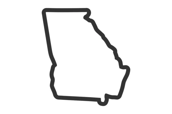 Georgina Mapa Del Estado Mapa Estatal Estados Unidos Georgia Esboza — Vector de stock
