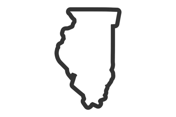 イリノイ州の地図だ アメリカ州の地図 イリノイ州の概要記号 ベクターイラスト — ストックベクタ