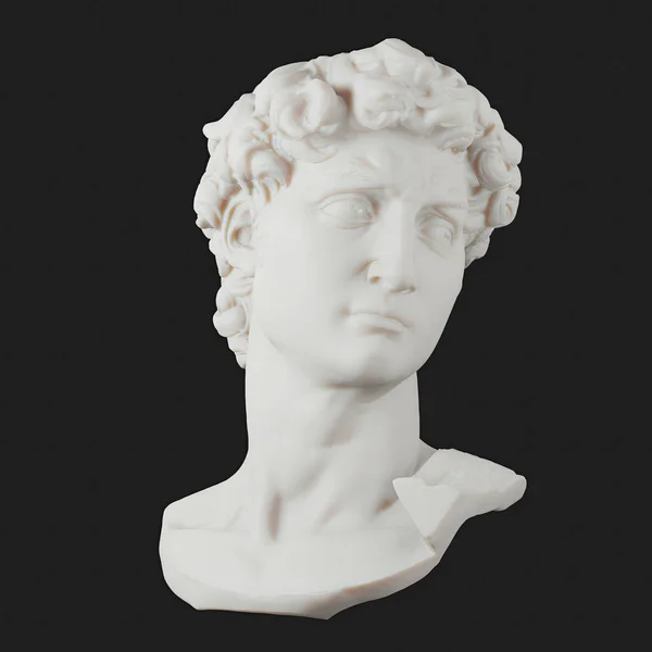 David Bust Isolated Background Michelangelos David Statue Rendering — Stock Photo, Image