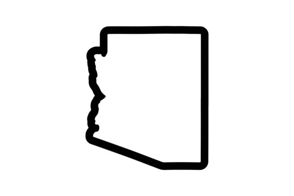 Arizona Delstatskarta Usa Delstatskarta Arizona Skissera Symbol Vektorillustration — Stock vektor