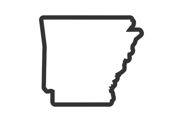 Landkaart Van Arkansas Amerikaanse Staatskaart Het Symbool Van Arkansas Vectorillustratie — Stockvector