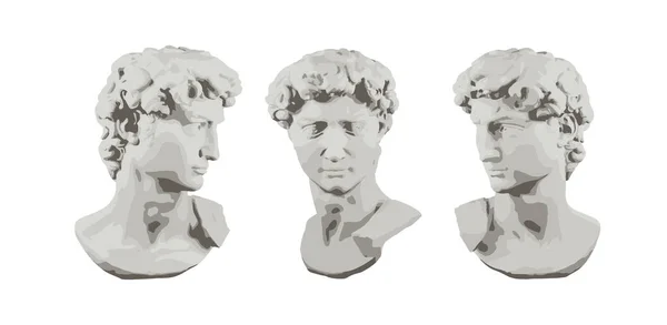 David Busto Sfondo Isolato Statua Michelangelos David Illustrazione Vettoriale — Vettoriale Stock
