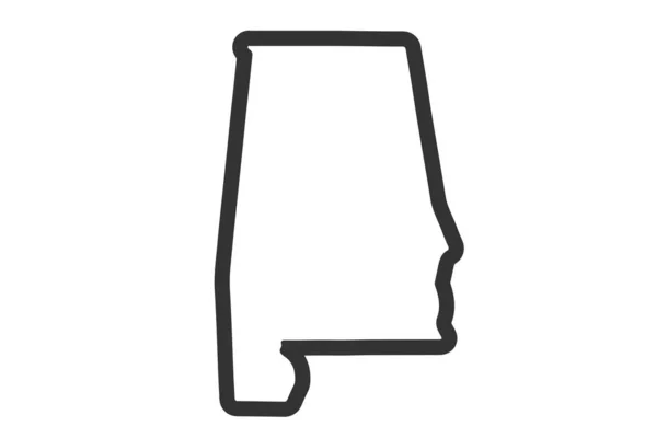 Alabama Delstatskarta Usa Delstatskarta Alabama Skissera Symbol Vektorillustration — Stock vektor