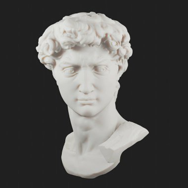 David izole edilmiş arka planda baskın yaptı. Michelangelos David heykeli. 3d oluşturma.