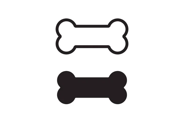 Knochen Für Hund Knochenumriss Und Silhouette Symbol Symbol Für Hundefutter — Stockvektor