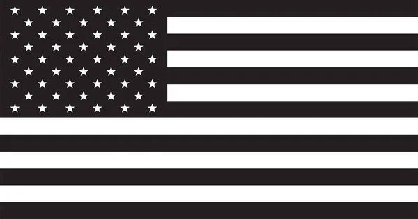 美国国旗 美国国旗 黑色和白色的颜色 美国的爱国象征 — 图库矢量图片#