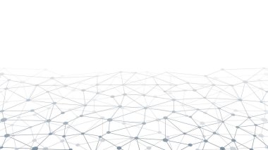 Plexus örgü geometrik arka plan. Noktalar çizgilerle birleşti. Teknoloji soyut geçmişi. Minimalist zemin. Vektör