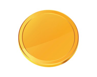 Döner altın sikke. Altın para. Kumar oyunlarına, piyangoya, bankaya ya da finansal resimlere başvurulabilir. Video oyunu ödülleri, kurdeleler için kullanılabilir. Vektör illüstrasyonu.