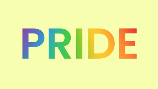 Λέξη Υπερηφάνειας Χρώματα Ουράνιο Τόξο Σταδιακή Λέξη Pride Έμβλημα Του — Διανυσματικό Αρχείο