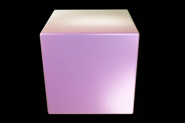 Forme Holographique Cube Couleur Perle Forme Géométrique Géométrique Primitif Rendu — Photo
