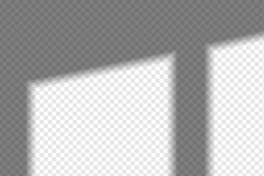 Pencere çerçevesi gölgeyi örtüyor. Pencereden ışık geliyor. Model modeller için kullanılabilir. Gölge örtüsü etkisi. Vektör illüstrasyonu