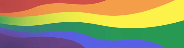Lgbtの旗 レズビアン Lgbtq波虹の背景 ゲイの誇りのシンボル プライド月間バナー 波の縞 本当の色だ レインボーレズビアンのシンボル ベクターイラスト — ストックベクタ