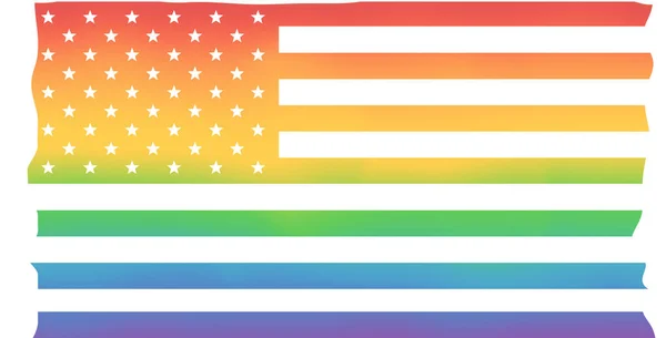 Lgbt Colores Bandera Nuestra Bandera Americana Mes Del Orgullo América — Vector de stock