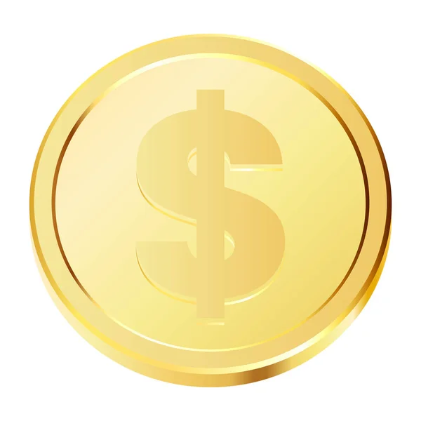 用美元货币符号旋转金币 3D美元硬币 黄金钱适用于赌博游戏 彩票插图 矢量说明 — 图库矢量图片