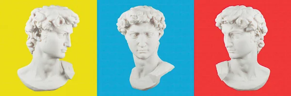 David Busto Fundo Isolado Estátua Michelangelos David Renderização — Fotografia de Stock