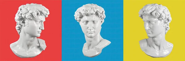David Busto Sfondo Isolato Statua Michelangelos David Rendering — Foto Stock