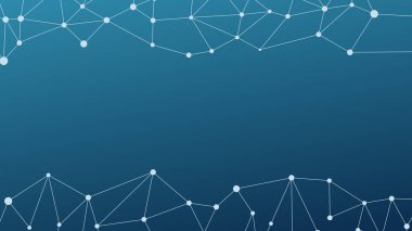 Plexus örgü geometrik arka plan. Noktalar çizgilerle birleşti. Mavi gradyan fon. Teknoloji soyut geçmişi. Minimalist zemin. Vektör