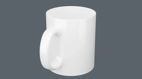 独立背景下的白色杯子 适用于模拟设计 3D提供现实的说明 — 图库照片