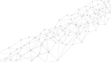 Plexus örgü geometrik arka plan. Noktalar çizgilerle birleşti. Teknoloji soyut geçmişi. Minimalist ağ fon. Vektör