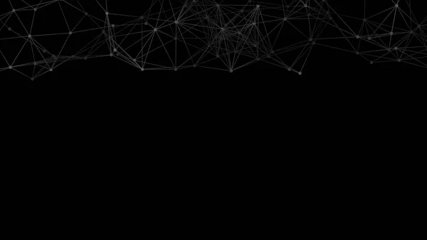 プレキサスメッシュ幾何学的背景 線で接続されたドット テクノロジー抽象的な背景 ミニマリスト バックドロップ ポリゴンメッシュ サイエンスバックドロップ — ストック写真
