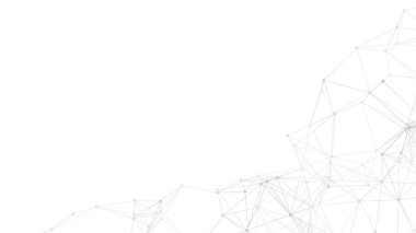 Plexus örgü geometrik arka plan. Noktalar çizgilerle birleşti. Teknoloji soyut geçmişi. Minimalist zemin. Çokgen örgüsü. Bilim arkaplanı