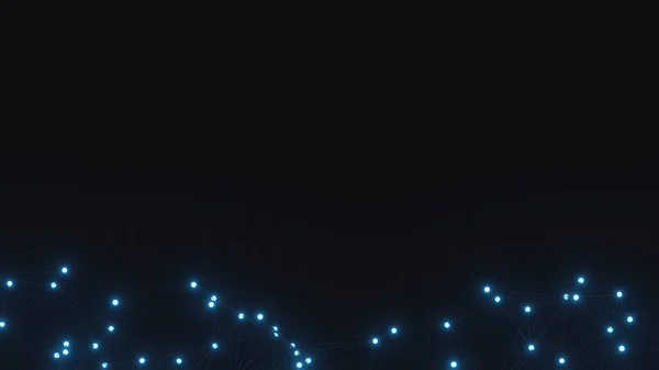 プレクサスメッシュ幾何学的な暗い背景 線で接続されたドット テクノロジー抽象的な背景 ミニマリスト バックドロップ ポリゴンメッシュ サイエンスバックドロップ — ストック写真