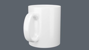 İzole edilmiş arka planda beyaz kupalar. Model tasarımı için uygulanabilir. 3d gerçekçi resimleme.