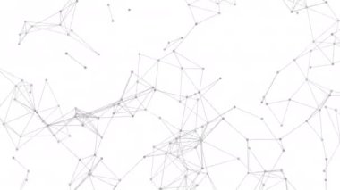 Plexus örgü geometrik arka plan. Noktalar çizgilerle birleşti. Teknoloji soyut geçmişi. Minimalist zemin. 4k animasyon