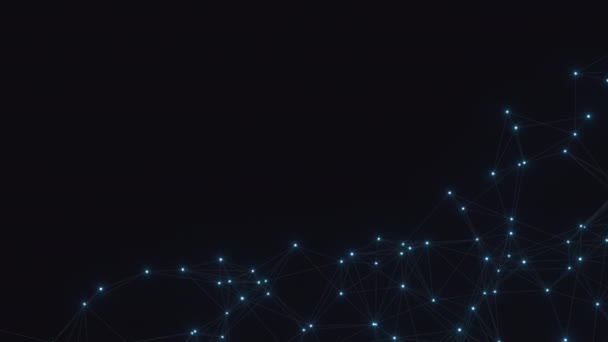 丛网状几何背景 用线条连接的发光点 技术摘要背景 最低纲领的背景 循环4K动画 — 图库视频影像