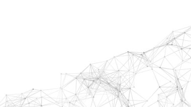 Plexus örgü geometrik arka plan. Noktalar çizgilerle birleşti. Teknoloji soyut geçmişi. Minimalist zemin. Çokgen örgüsü. Bilim arkaplanı