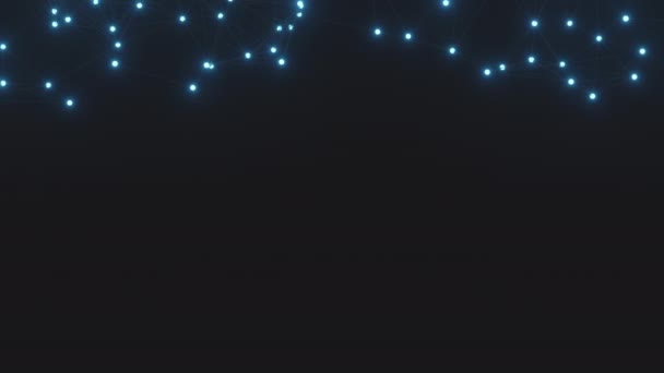 プレキサスメッシュ幾何学的背景 ラインでつながる光る点 テクノロジー抽象的な背景 ミニマリスト バックドロップ ループ4Kアニメーション — ストック動画